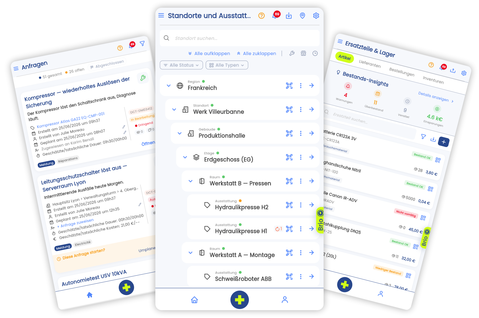 Native Brifay Mobile-App für iOS und Android: Sprachdiktat, QR-Code-Scan und Feld-Benachrichtigungen