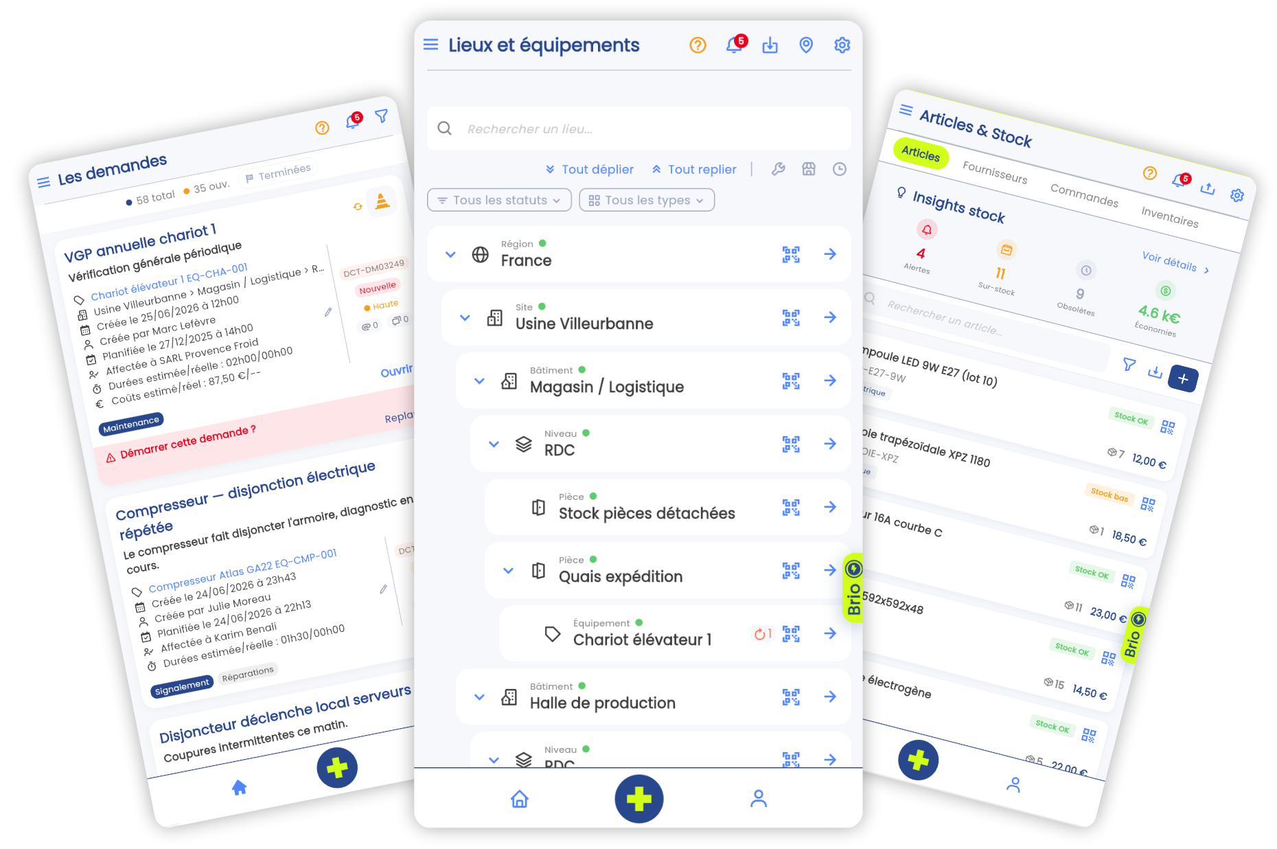 Application mobile native Brifay sur iOS et Android : dictée vocale, scan QR code et notifications terrain